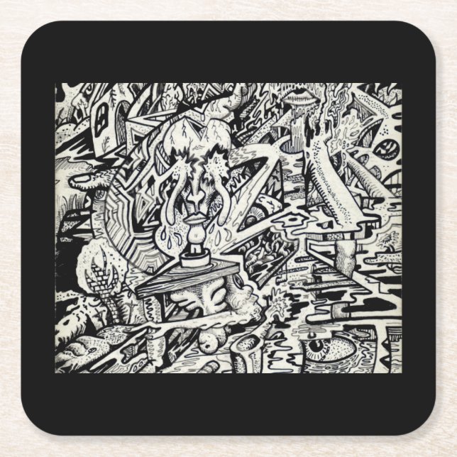 Der Assistent oder eine freigegebene Konfiguration Rechteckiger Pappuntersetzer (Vorderseite)