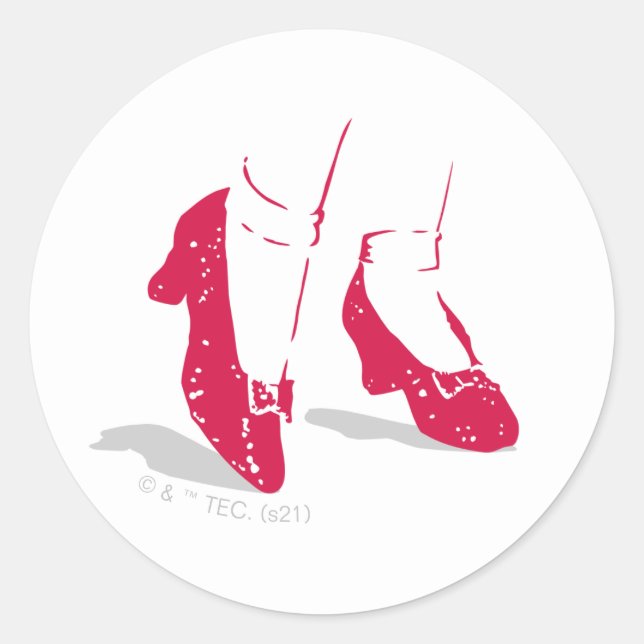 Der Assistent von OZ™ | Ruby Slippers™ Muster Runder Aufkleber (Vorderseite)