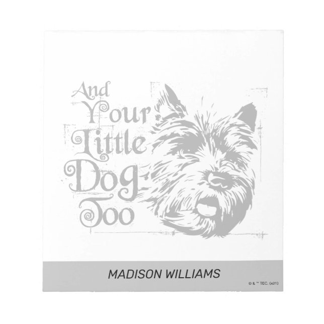 Der Assistent von OZ™ | Und auch dein kleiner Hund Notizblock (Vorderseite)