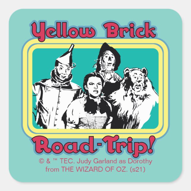 Der Assistent von OZ™ | Yellow Brick Road-Trip! Quadratischer Aufkleber (Vorderseite)