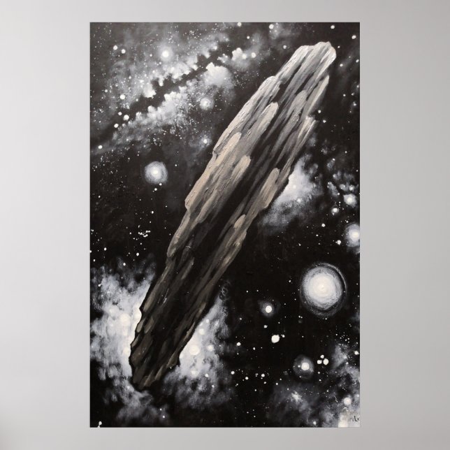 Der Asteroid Oumuamua Poster (Vorne)