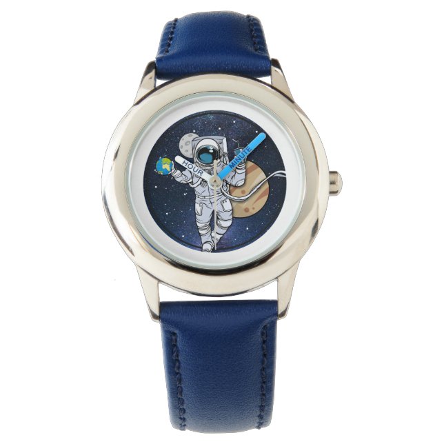 Der Astronaut genießt den Weltraum ( Uhr) Armbanduhr (Vorderseite)