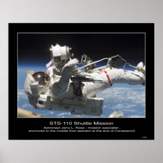 Der Astronaut Jerry L. Ross verankert im Mobilfunk Poster