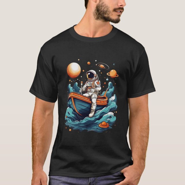 Der Astronaut rudert den T - Shirt des Kosmos (Vorderseite)