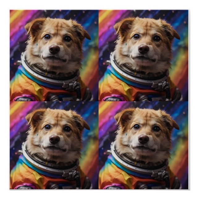 der Astronautenhund Poster (Vorderseite)