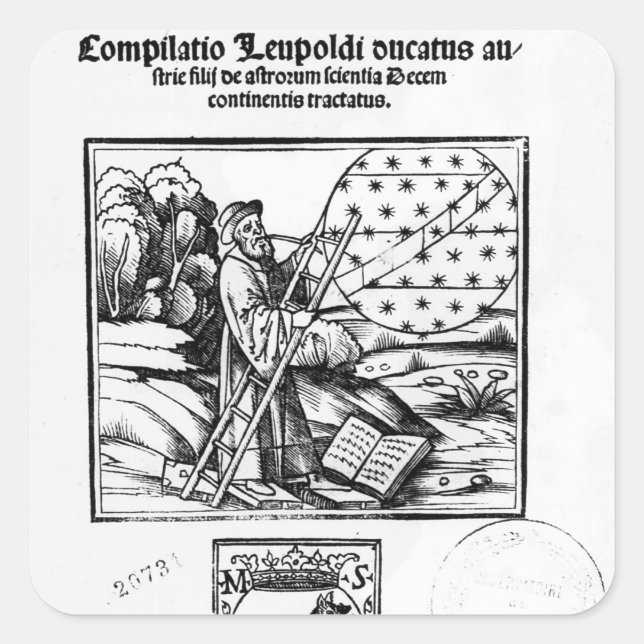 Der Astronom Quadratischer Aufkleber (Vorderseite)
