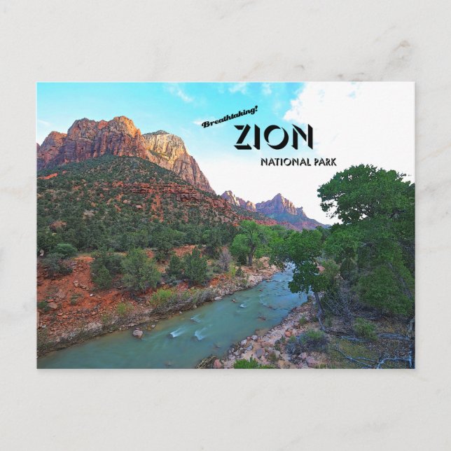 Der atemberaubende Zion-Nationalpark Postkarte (Vorderseite)