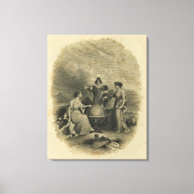 Der Atlas der Welt von Colton im halben Titel Leinwanddruck (Vorderseite)