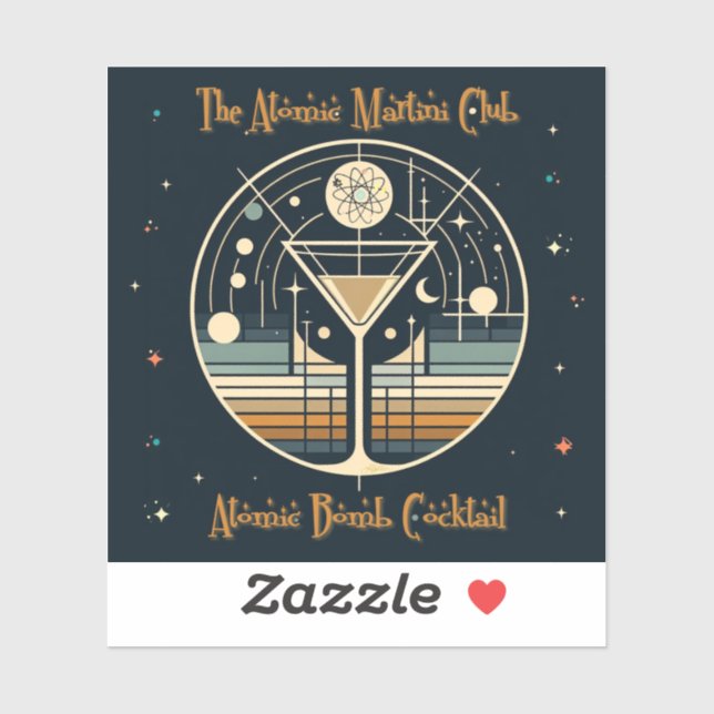 Der Atomic Martini Club Atomic Bomb Cocktail Aufkleber (Blatt)