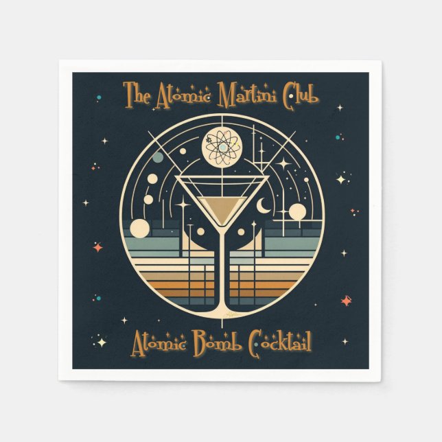 Der Atomic Martini Club Atomic Bomb Cocktail Serviette (Vorderseite)