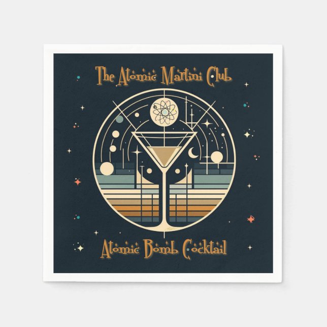 Der Atomic Martini Club Atomic Bomb Cocktail Serviette (Vorderseite)