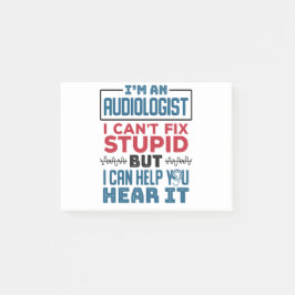 Der Audiologe kann die gestohlene Hilfe nicht repa Post-it Klebezettel