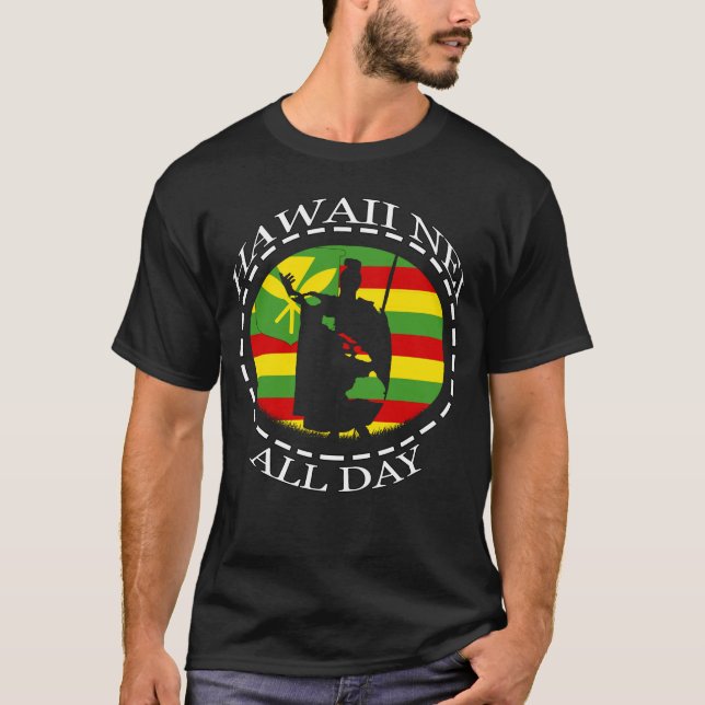 Der aufgehende Sonne-König Kamehameha Kanaka Maoli T-Shirt (Vorderseite)