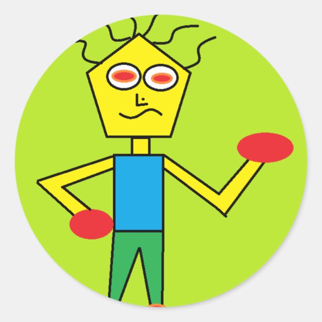 der aufgeregte Typ Runder Aufkleber (Vorderseite)