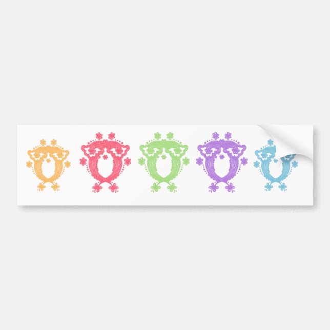 Der Aufkleber der Blumen-Eule Autoaufkleber (Vorne)