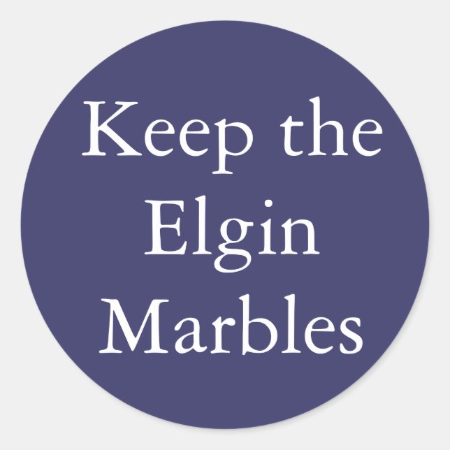 Der Aufkleber "Elgin Marbles" behalten (Vorderseite)