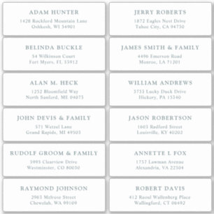 Der Aufkleber für die Eheratationsadressen kann in