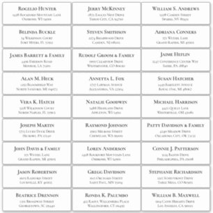 Der Aufkleber für die Eheratationsadressen kann in