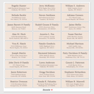 Der Aufkleber für die Eheratationsadressen kann in