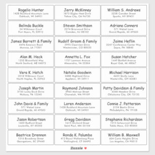 Der Aufkleber für die Eheratationsadressen kann in