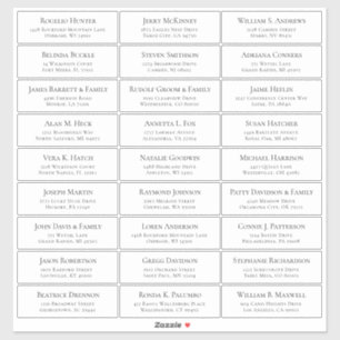 Der Aufkleber für die Eheratationsadressen kann in