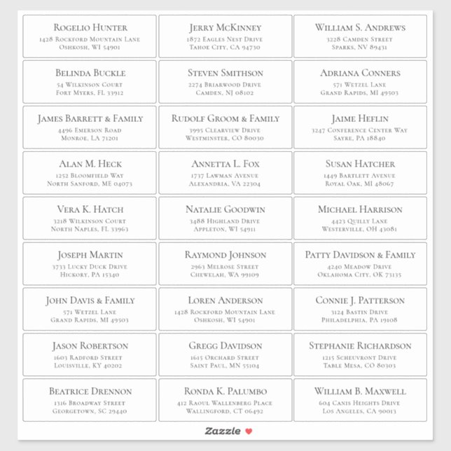 Der Aufkleber für die Eheratationsadressen kann in (Blatt)