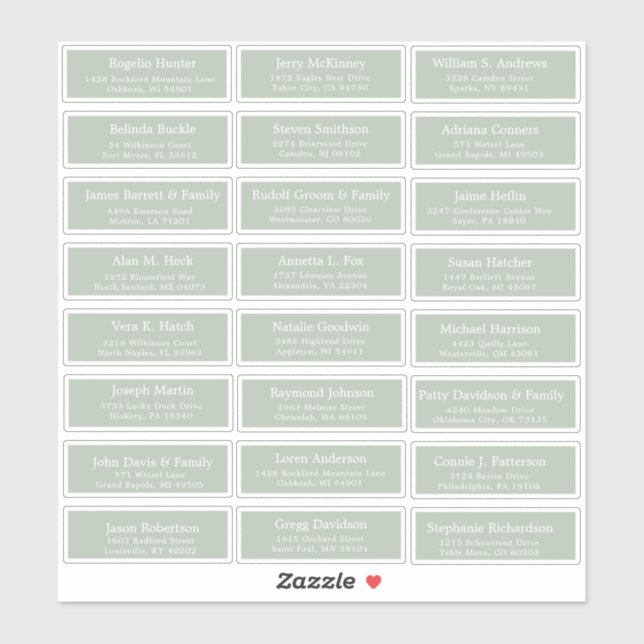 Der Aufkleber für die Eheratationsadressen kann in (Blatt)
