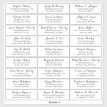 Der Aufkleber für die Eheratationsadressen kann in