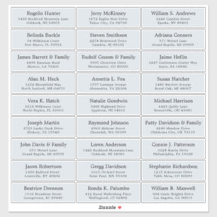 Der Aufkleber für die Eheratationsadressen kann in