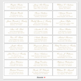 Der Aufkleber für die Eheratationsadressen kann in