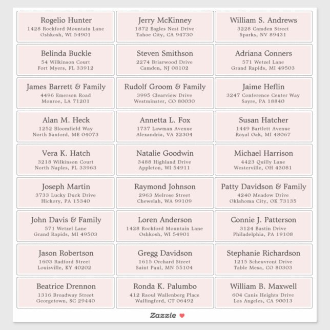 Der Aufkleber für die Eheratationsadressen kann in (Blatt)