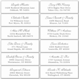 Der Aufkleber für die Eheratationsadressen kann in