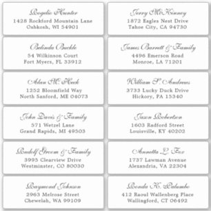 Der Aufkleber für die Eheratationsadressen kann in