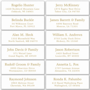 Der Aufkleber für die Eheratationsadressen kann in