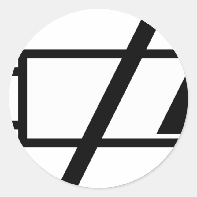 Der Aufkleber für tote Batterien (Vorderseite)