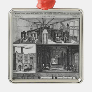Der aufschlussreiche Co die Station Edison Ornament Aus Metall