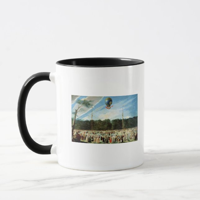 Der Aufstieg des Montgolfier Ballons an Tasse (Links)