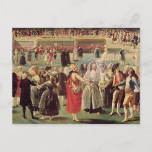 Der Aufstieg des Montgolfier-Ballons Postkarte