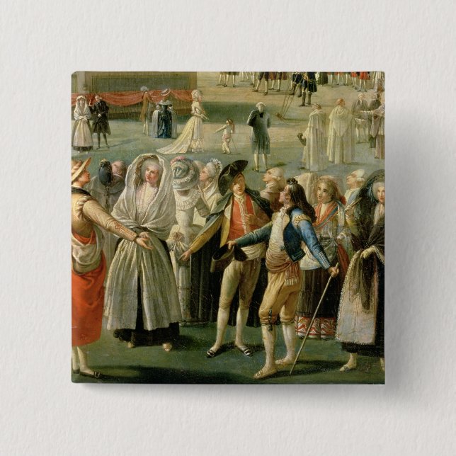 Der Aufstieg eines Heißluftballons in Madrid, Button (Vorderseite)