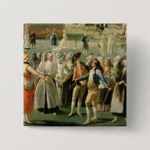 Der Aufstieg eines Heißluftballons in Madrid, Button