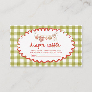 Der Augapfel unseres Baby Shower Windel Raffle Begleitkarte