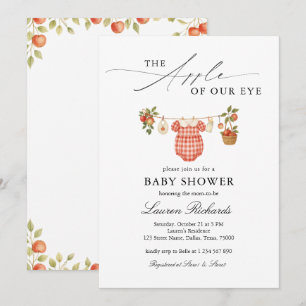 Der Augapfel Wäscheleine Karo Baby Shower Einladung