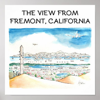 Der Ausblick aus Fremont, Kalifornien Poster
