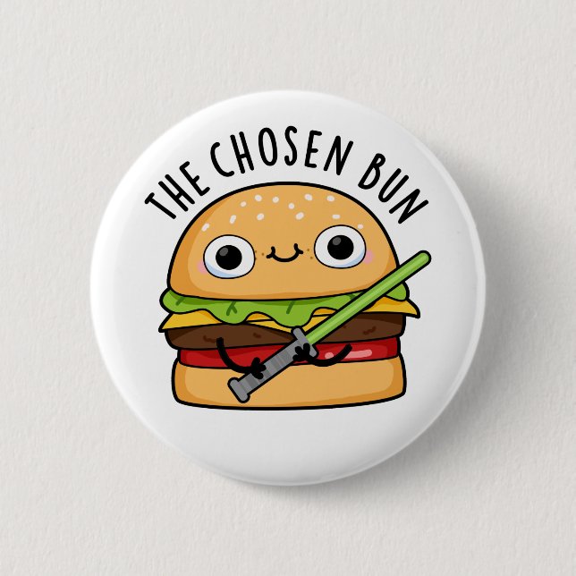 Der ausgewählte Bun Funny Food Warrior Bun Pub Button (Vorderseite)