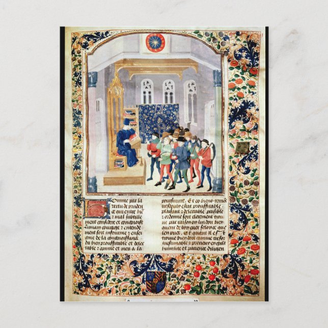 Der Autor, der den Bauern sein Buch vorstellt Postkarte (Vorderseite)