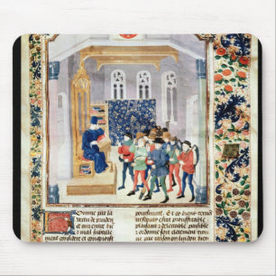 Der Autor, der sein Buch den Bauern darstellt Mousepad