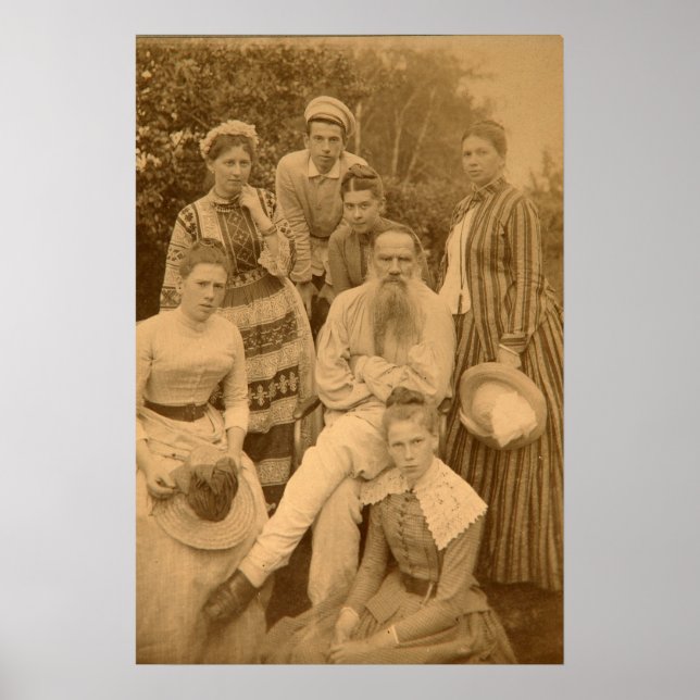 Der Autor Leo Tolstoi mit seiner Familie Poster (Vorne)