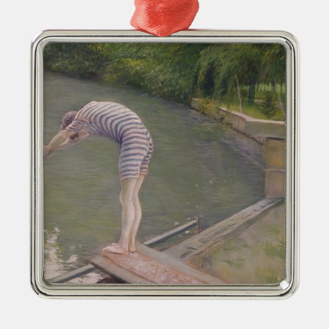 Der Badegast oder der Taucher, 1877 Silbernes Ornament (Vorne)