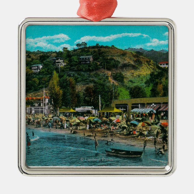 Der Baden-Strand bei Avalon, Catalina-Insel Ornament Aus Metall (Vorne)