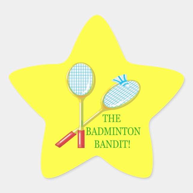 Der Badminton Bandit Stern-Aufkleber (Vorderseite)